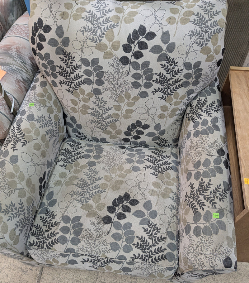 Beige Botanical Patterned Armchair