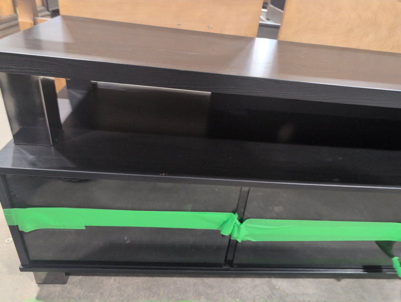 Modern Long Entertainment Unit with Sliding Covers