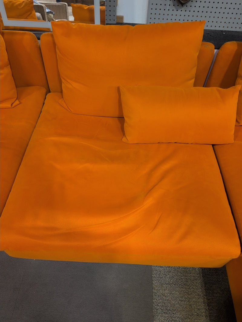 Bright Orange Modular Sectional 3 Piece Sofa