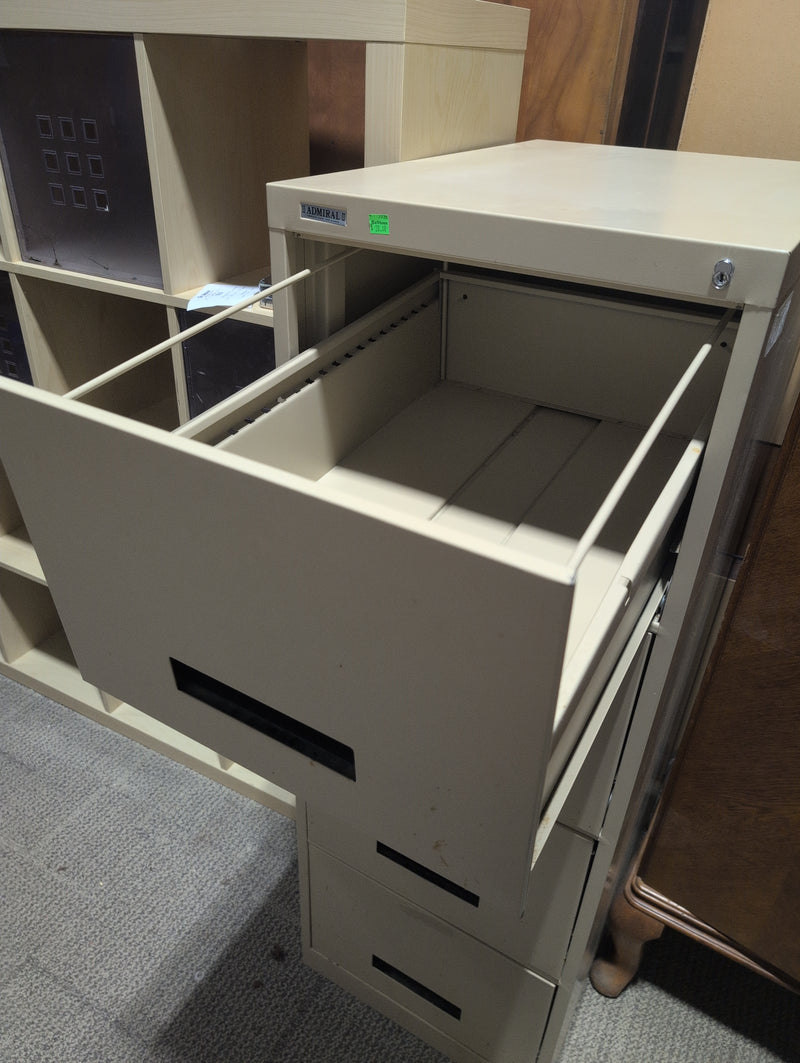 Tall 4 Drawer Beige Filing Cabinet