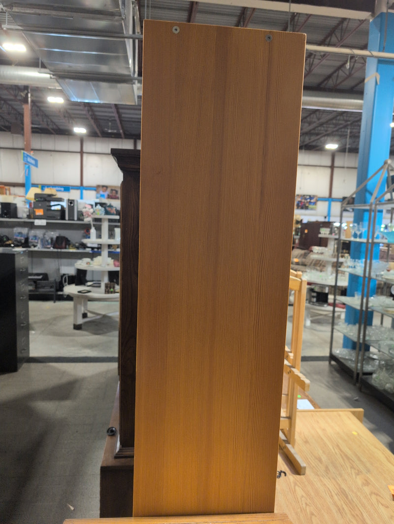 Tall 6-Tier Light Brown Bookshelf with White Backing