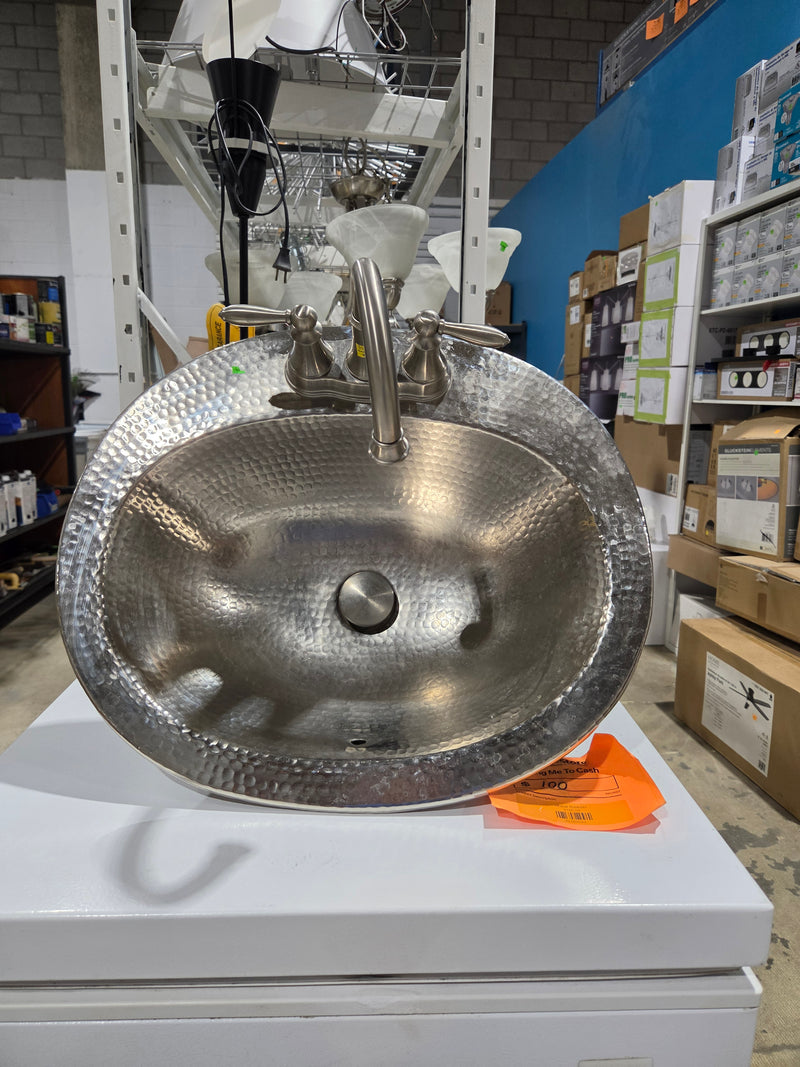 Sinkology Dalton Handcrafted Hammered Nickel Drop-In Sink