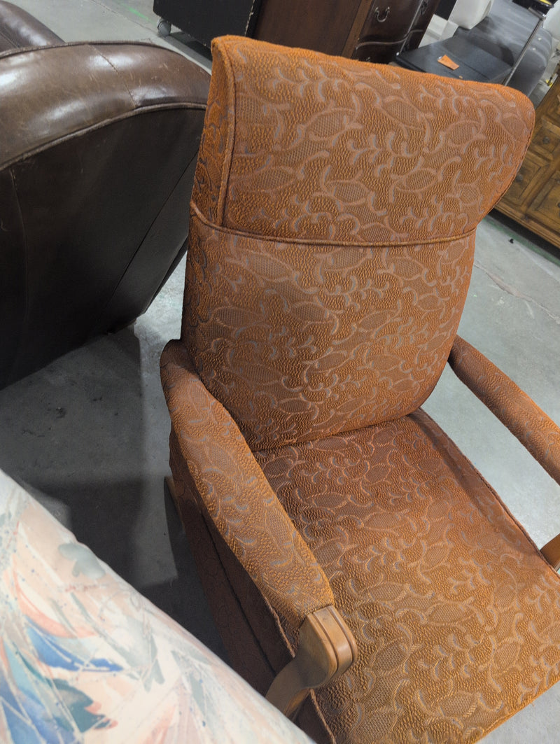 Dark Amber Upholstered Rocking Chair
