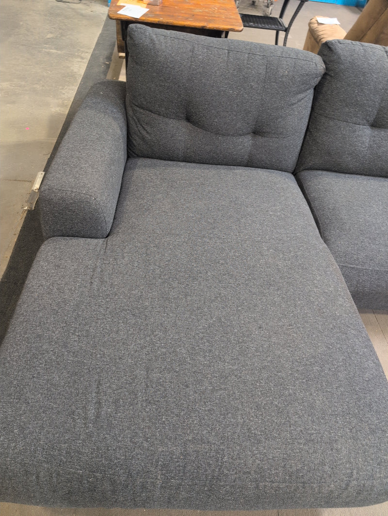 2 Person Sectional Couch, Dark Grey