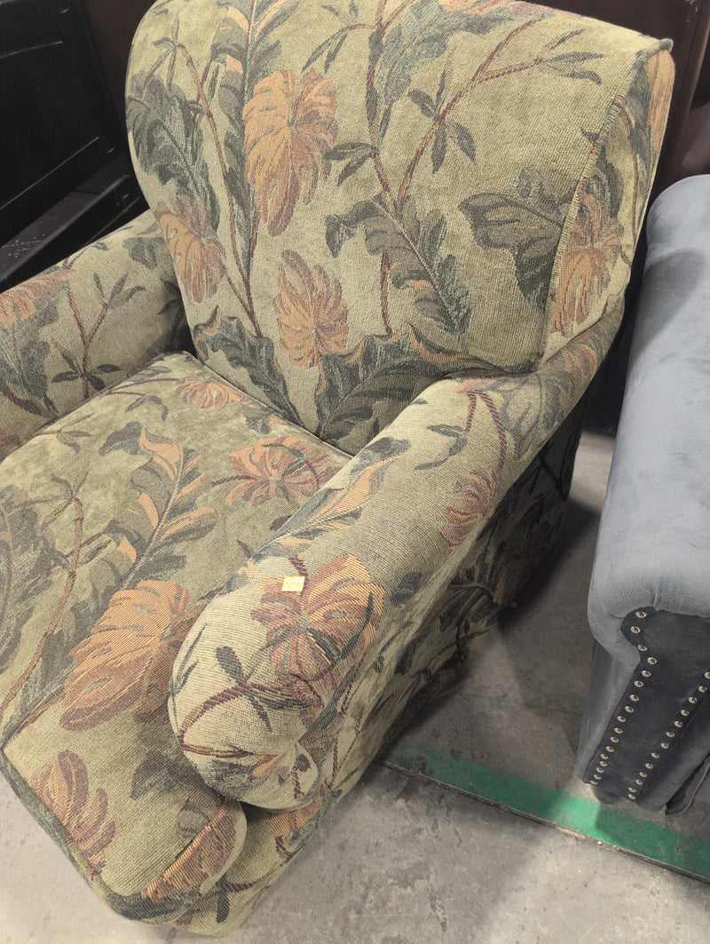 Green Floral Armchair