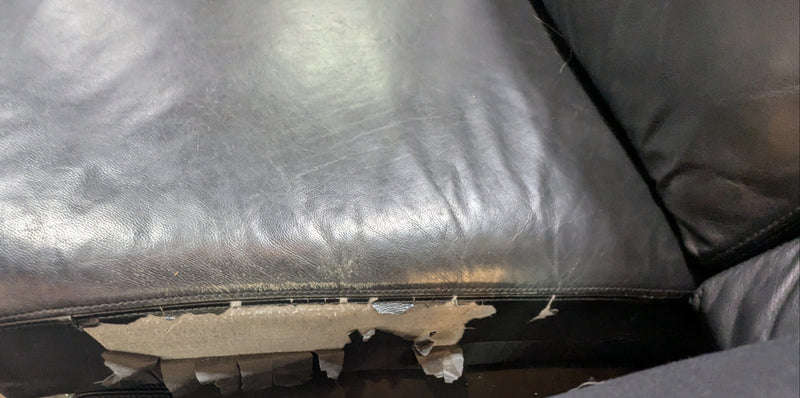 Black Faux-Leather L-Shaped Couch