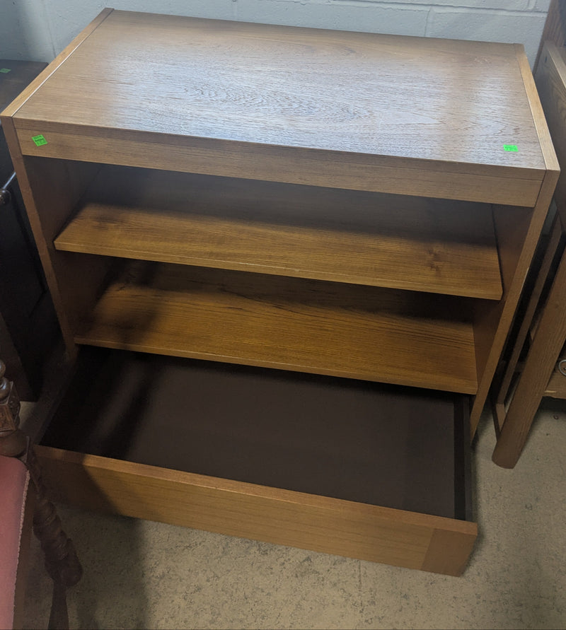 Oak-finish Wooden Rolling Cart