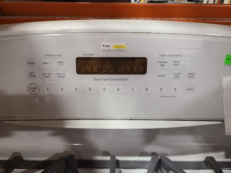 GE Profile Freestanding Dual Fuel Convection Stove in White