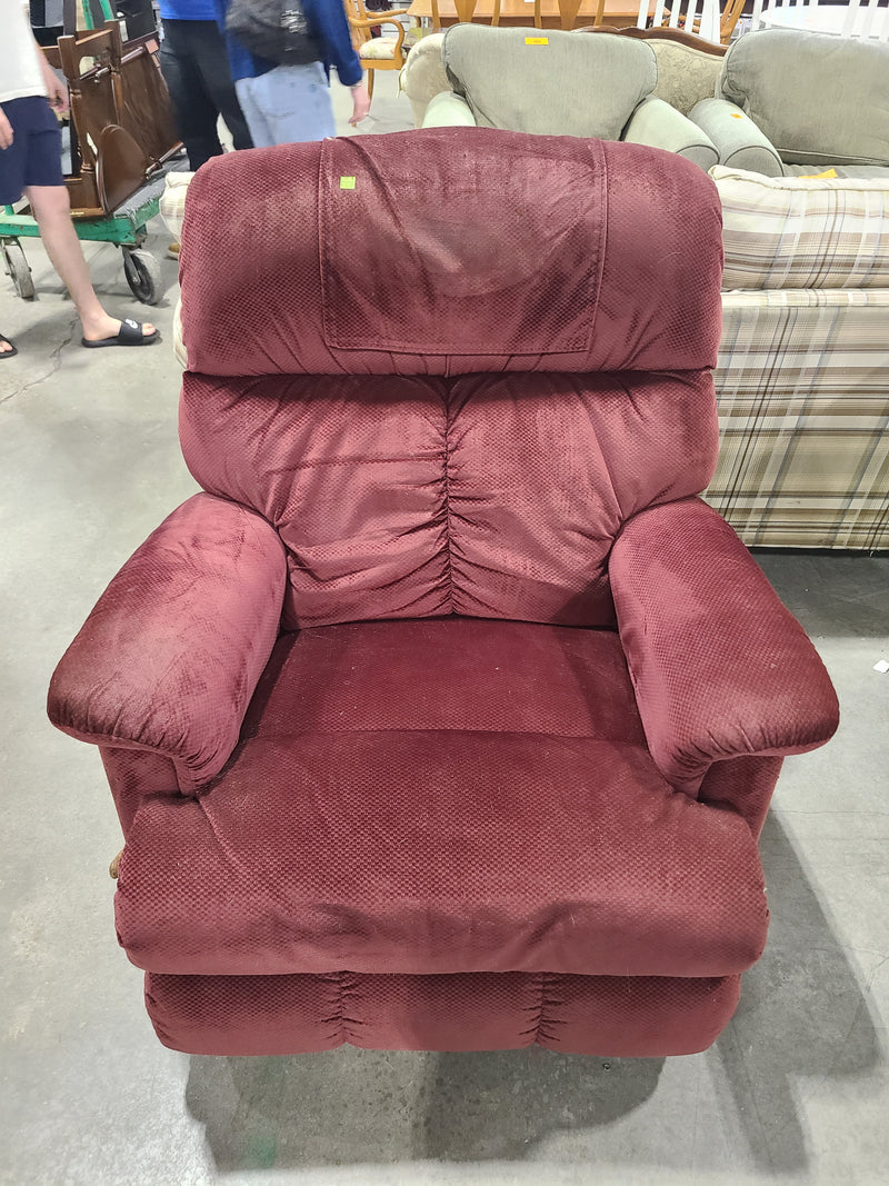 La-Z-Boy Burgundy Plush Velvet Rocker Recliner