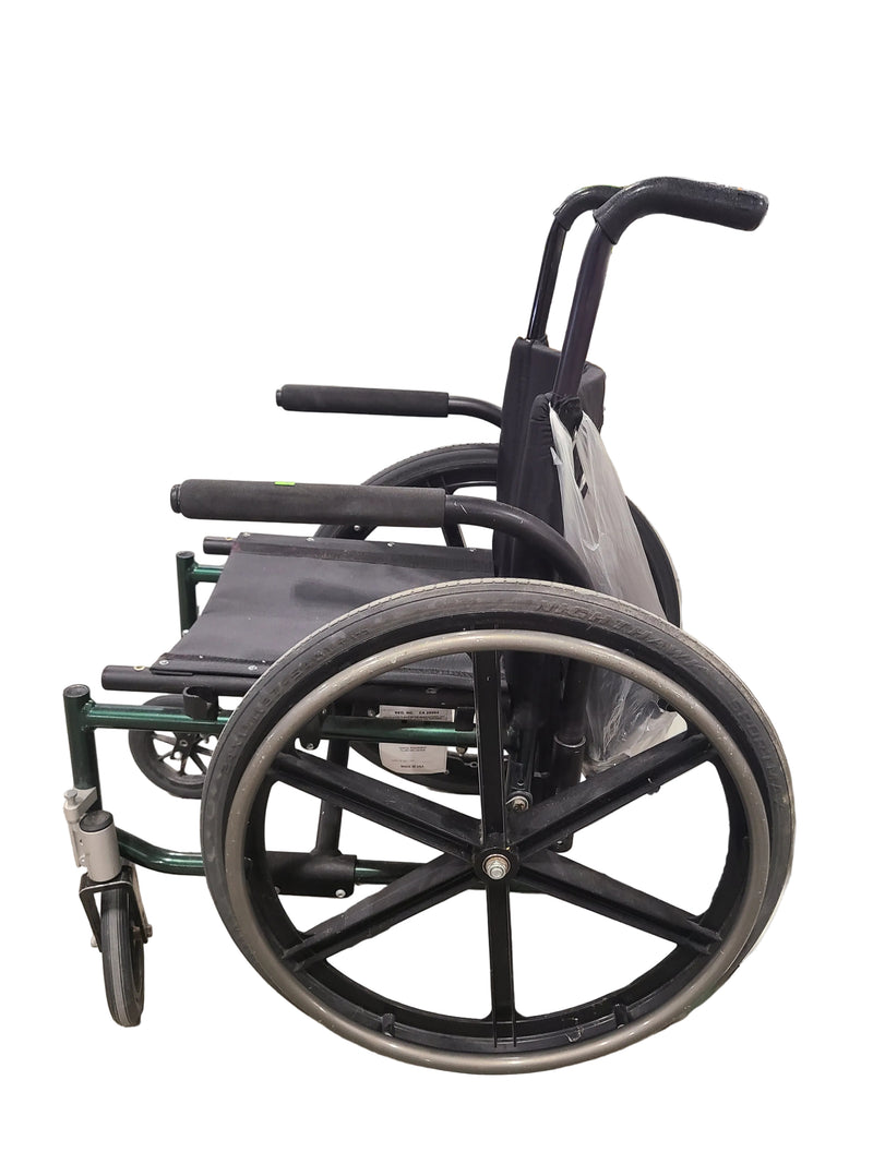 Quickie Lightweight Manual Wheelchair – Dark Green Frame & Black Upholstery