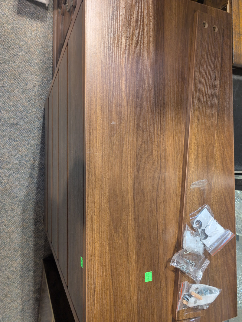 Brown Walnut Dresser with 5 Drawers