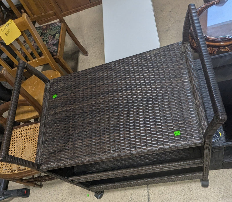 3-Tier Outdoor Rattan Storage Cart