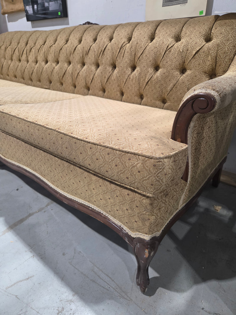 Vintage French Provincial Tufted Sofa
