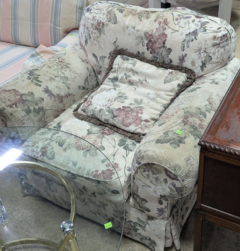 Beige Floral Armchair