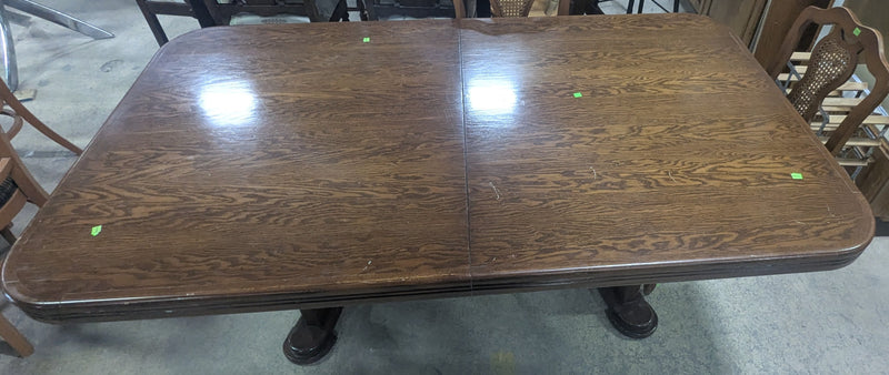 Round Cornered Wooden Dining Table with Insert