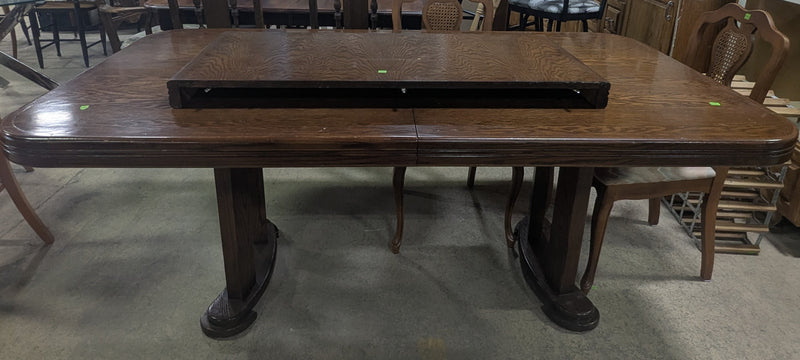 Round Cornered Wooden Dining Table with Insert