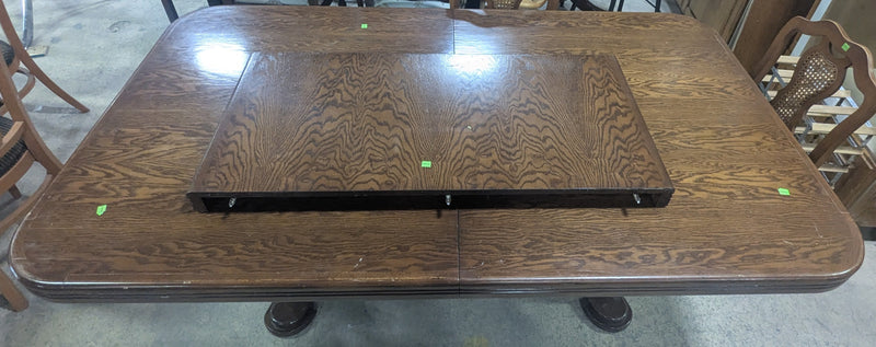 Round Cornered Wooden Dining Table with Insert