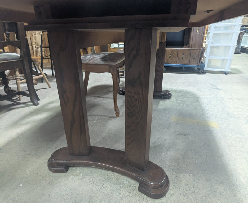 Round Cornered Wooden Dining Table with Insert