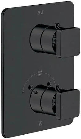 Riga Electro Black Thermostatic Shower Trim Set