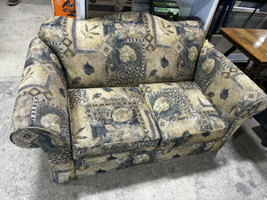 Earth-Toned Patterned Loveseat