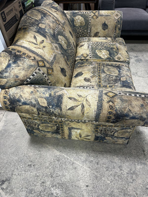 Earth-Toned Patterned Loveseat