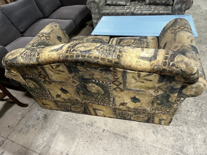 Earth-Toned Patterned Loveseat