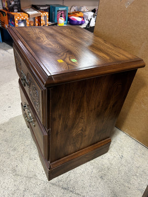 Wooden Nightstand with Brass Handles