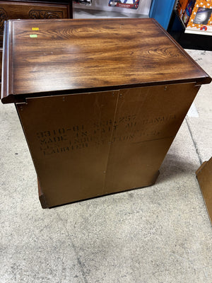 Wooden Nightstand with Brass Handles