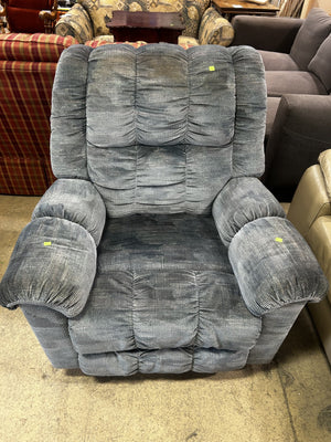 Plush Corduroy Blue Recliner