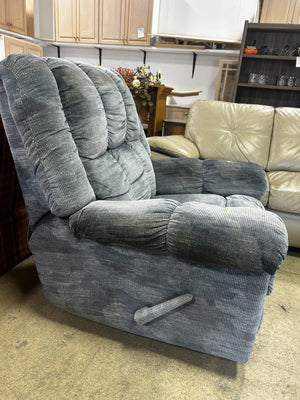 Plush Corduroy Blue Recliner