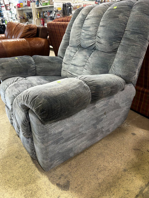 Plush Corduroy Blue Recliner