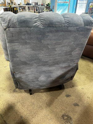 Plush Corduroy Blue Recliner