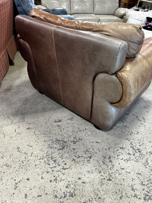 Rustic Brown Leather Armchair