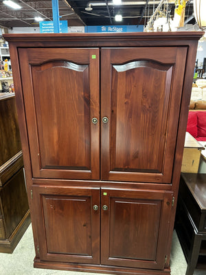 Classic Solid Wood 4-Door Armoire Cabinet