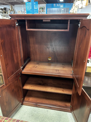 Classic Solid Wood 4-Door Armoire Cabinet