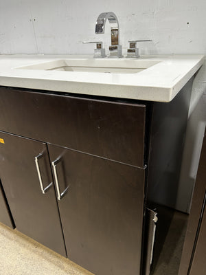 White Stone Top Modern Double Sink Bathroom Vanity