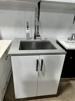 Compact Utility Sink Cabinet with Faucet