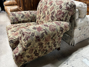 Brown Floral Armchair