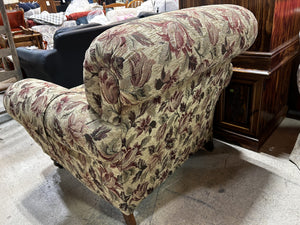 Brown Floral Armchair