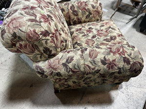 Brown Floral Armchair