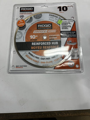 RIDGID 10-inch Continuous Rim Diamond Blade with Reinforced Hub