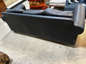 Black Leather 3-Seater Sofa