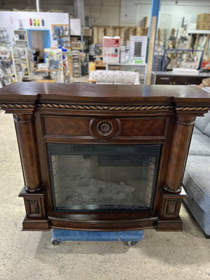 Electric Fireplace with Rich Mahogany Finish