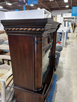 Electric Fireplace with Rich Mahogany Finish