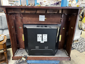 Electric Fireplace with Rich Mahogany Finish