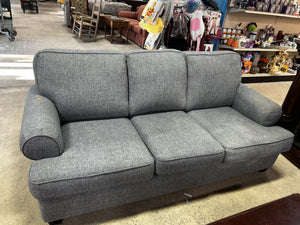 Modern Grey Upholstered 3-Seater Sofa