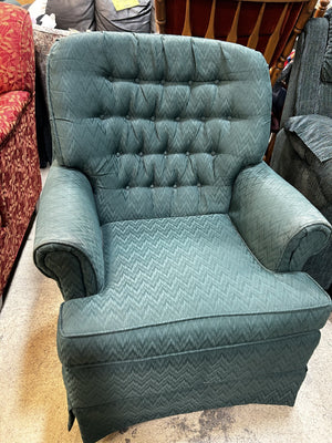 Vintage Green Tufted Armchair