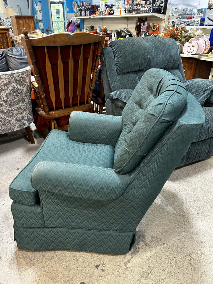 Vintage Green Tufted Armchair