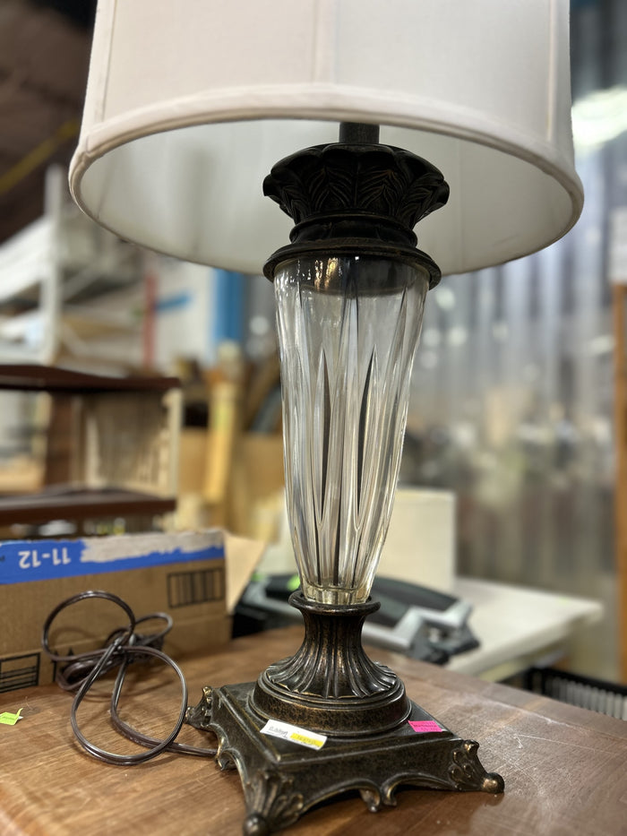 Ornate Glass & Metal Table Lamp