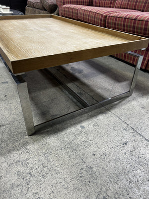 Modern Wood & Chrome Coffee Table